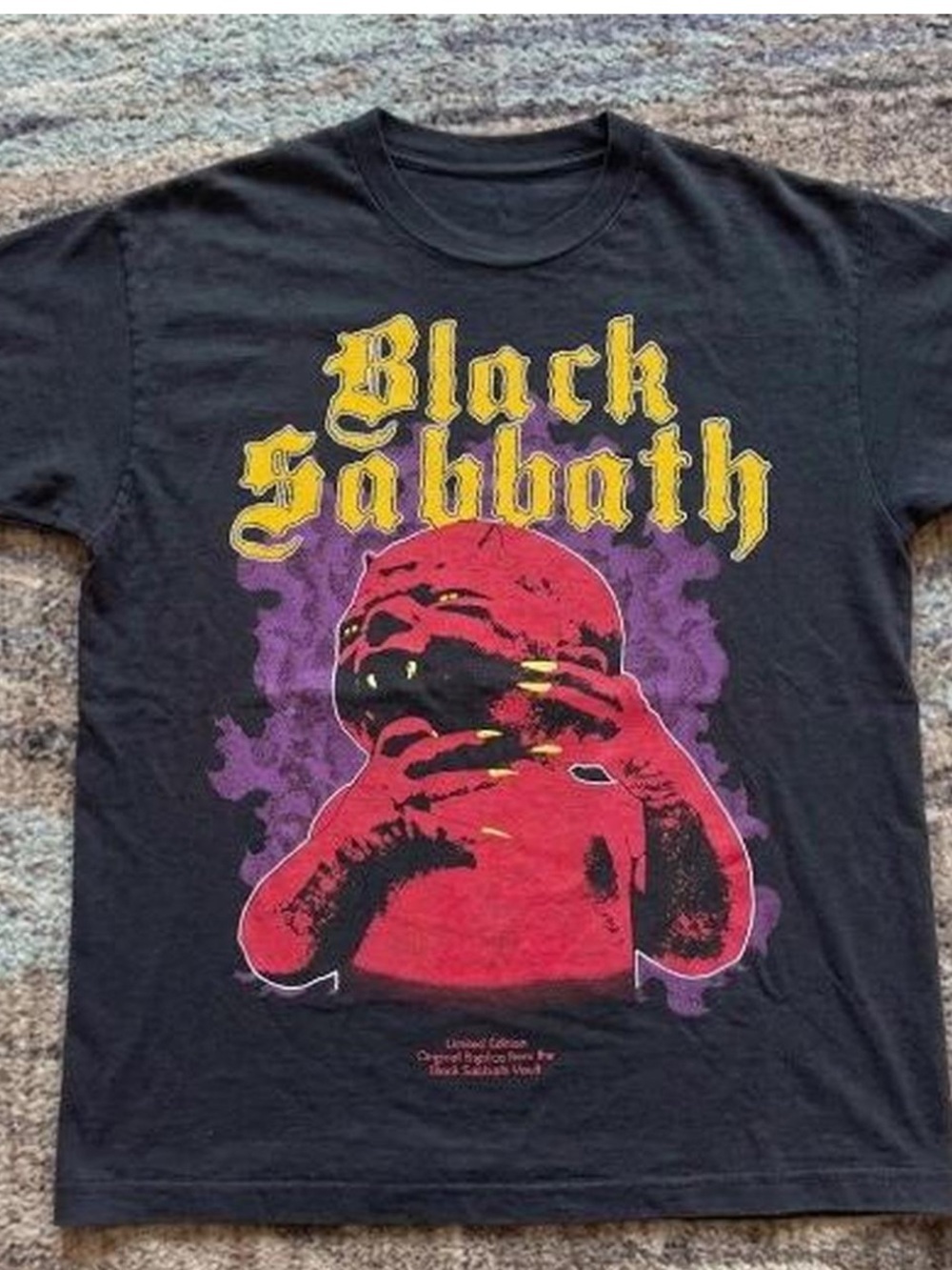 Gildan Black T-Shirt with Yellow & Red-Pink Graphic